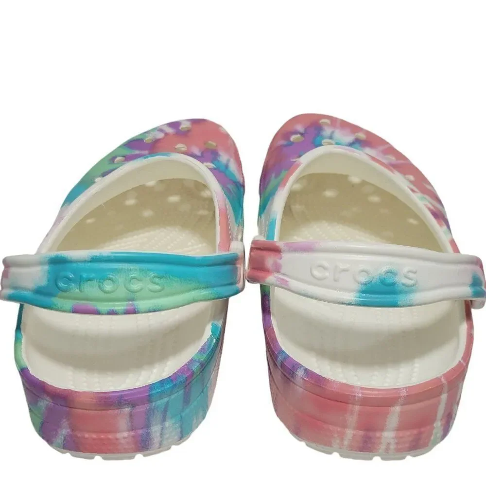 Crocs Clogs Jr Big Kid J6 Classic Tie Dye Multi Color Child 205451 Women 8 Men 6